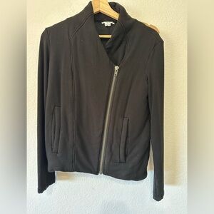 Helmut Lang Asymmetrical Zip Up Black Sweater- Size Small